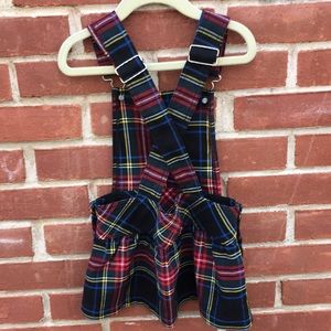 Plaid Harajuku Mini overall dress 4t